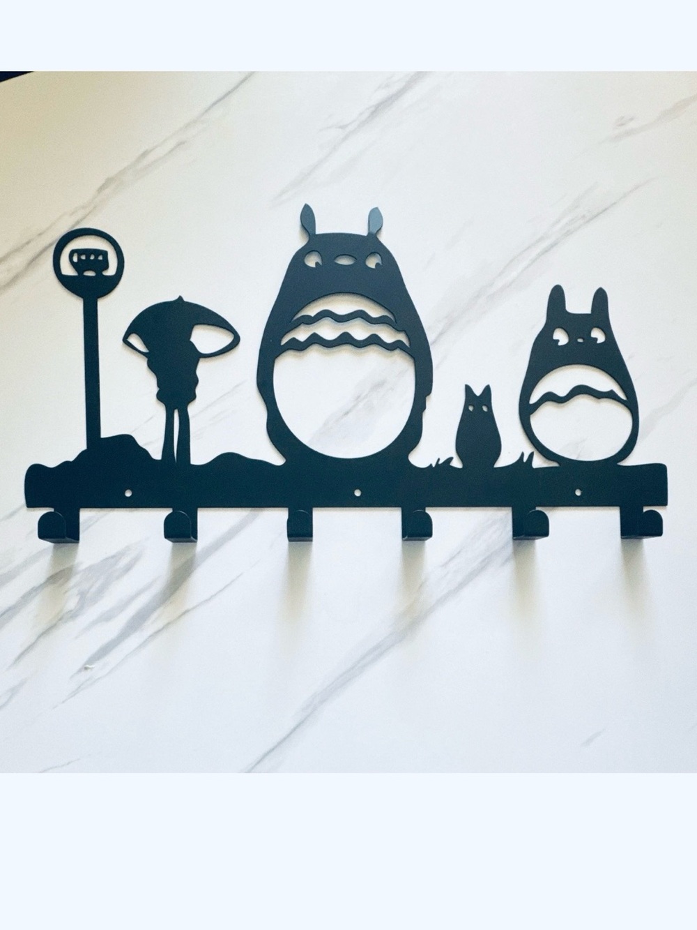 Cute Black Totoro Wall Hook Rack - Decorative Home Wall Decor
